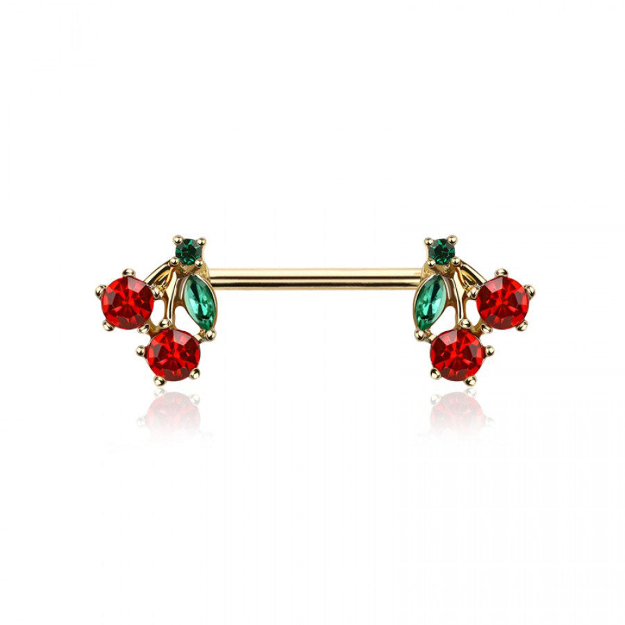 Crystal Cherry Bomb Nipple Barbell 14g