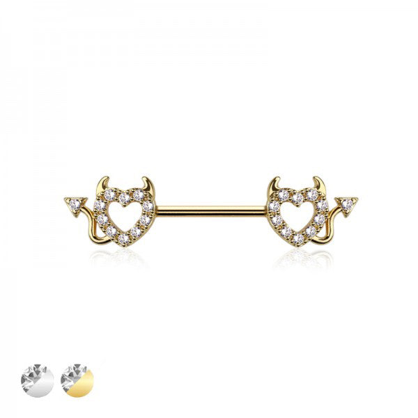 Devil Heart Nipple Ring 14g