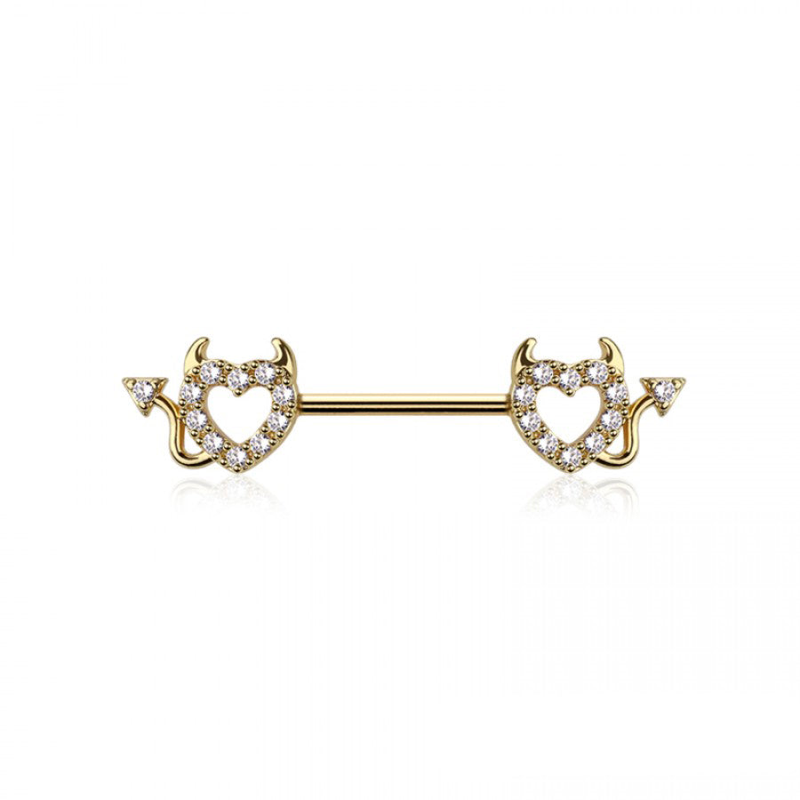 Devil Heart Nipple Ring 14g