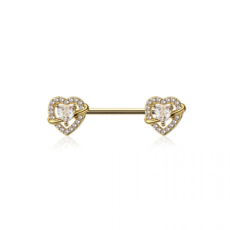 Stellar Heart Nipple Barbell 14g