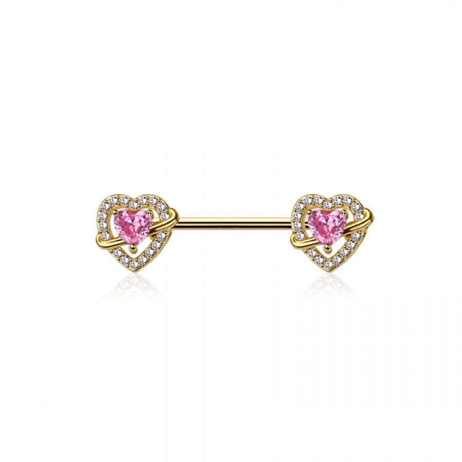 Stellar Heart Nipple Barbell 14g