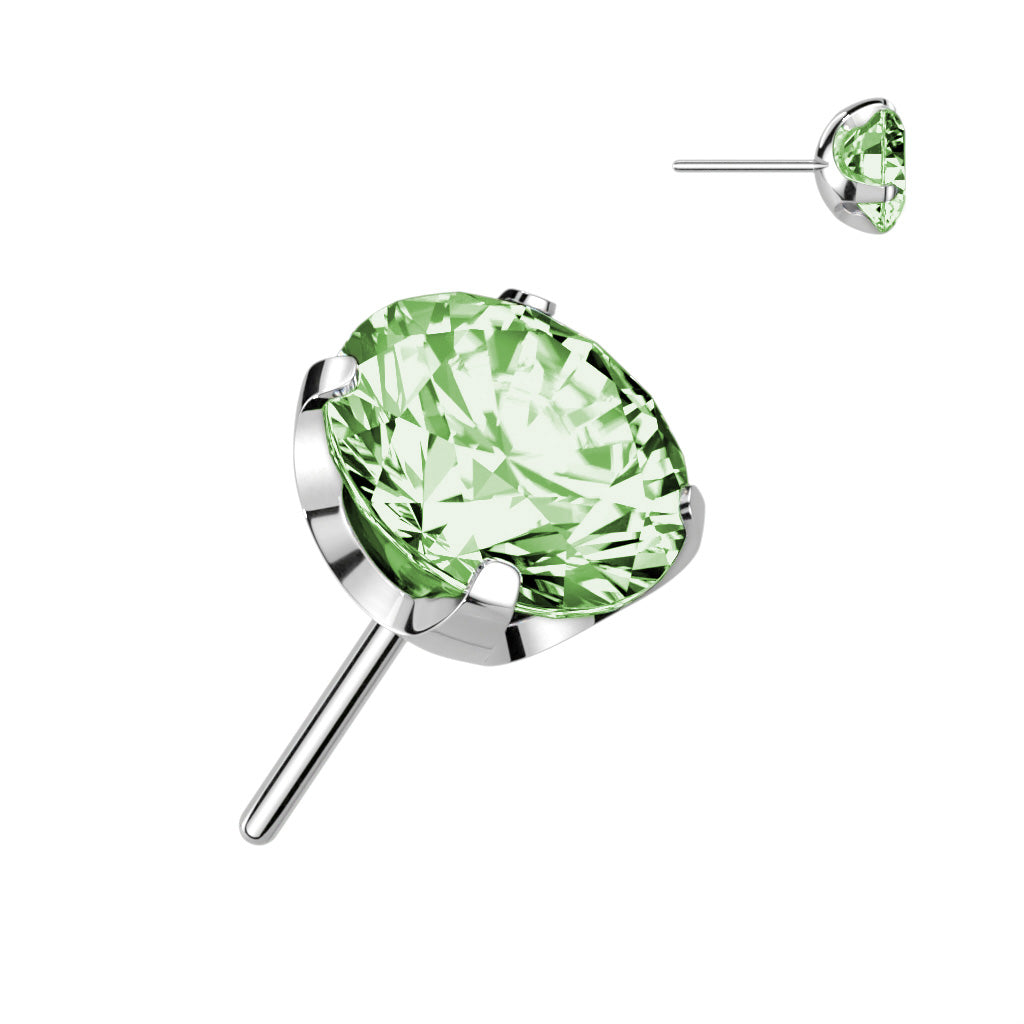 Premium G23 Titanium Flat Claw-set Luxe Threadless Top