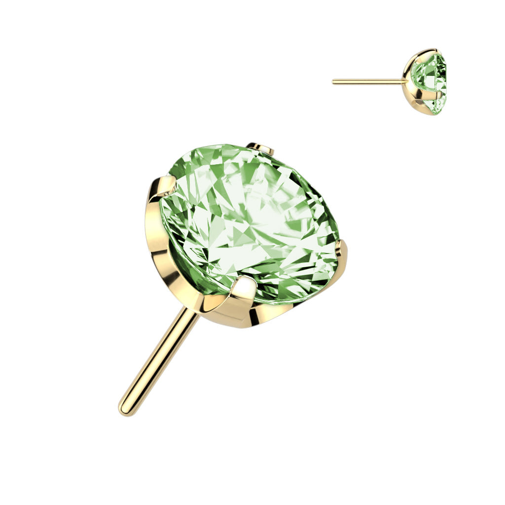 Premium G23 Titanium Flat Claw-set Luxe Threadless Top