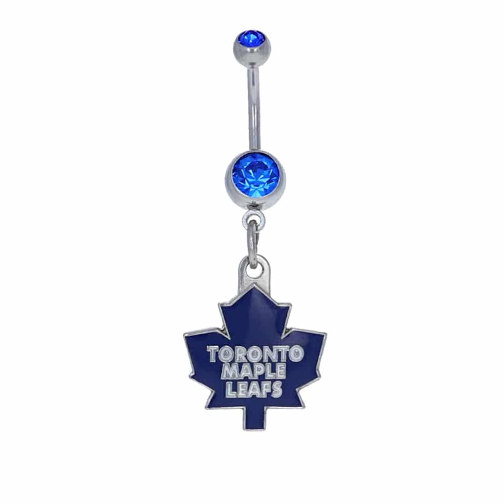 navel-belly-stud-curved-barbell-dangle-tassel-surgical-nhl-toronto-maple-leafs