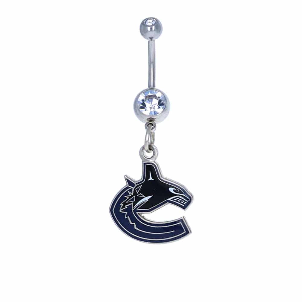 navel-belly-stud-curved-barbell-dangle-tassel-surgical-nhl-vancouver-canucks