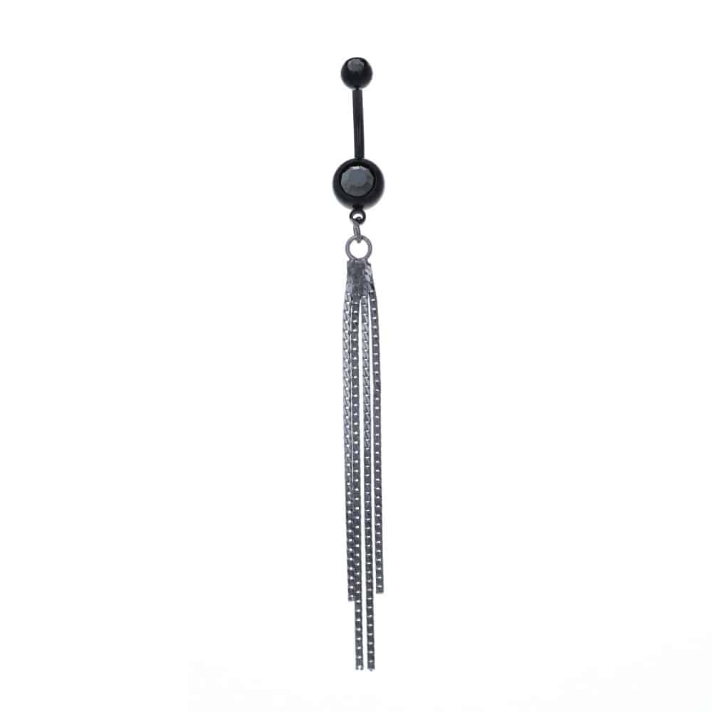 navel-belly-stud-curved-barbell-dangle-tassel-surgical-steel-rose-gold-plated-titanium-blackline-chains-blk