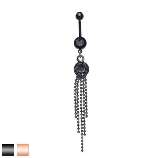 navel-belly-stud-curved-barbell-dangle-tassel-surgical-steel-rose-gold-plated-titanium-blackline-cluster-tassel-title