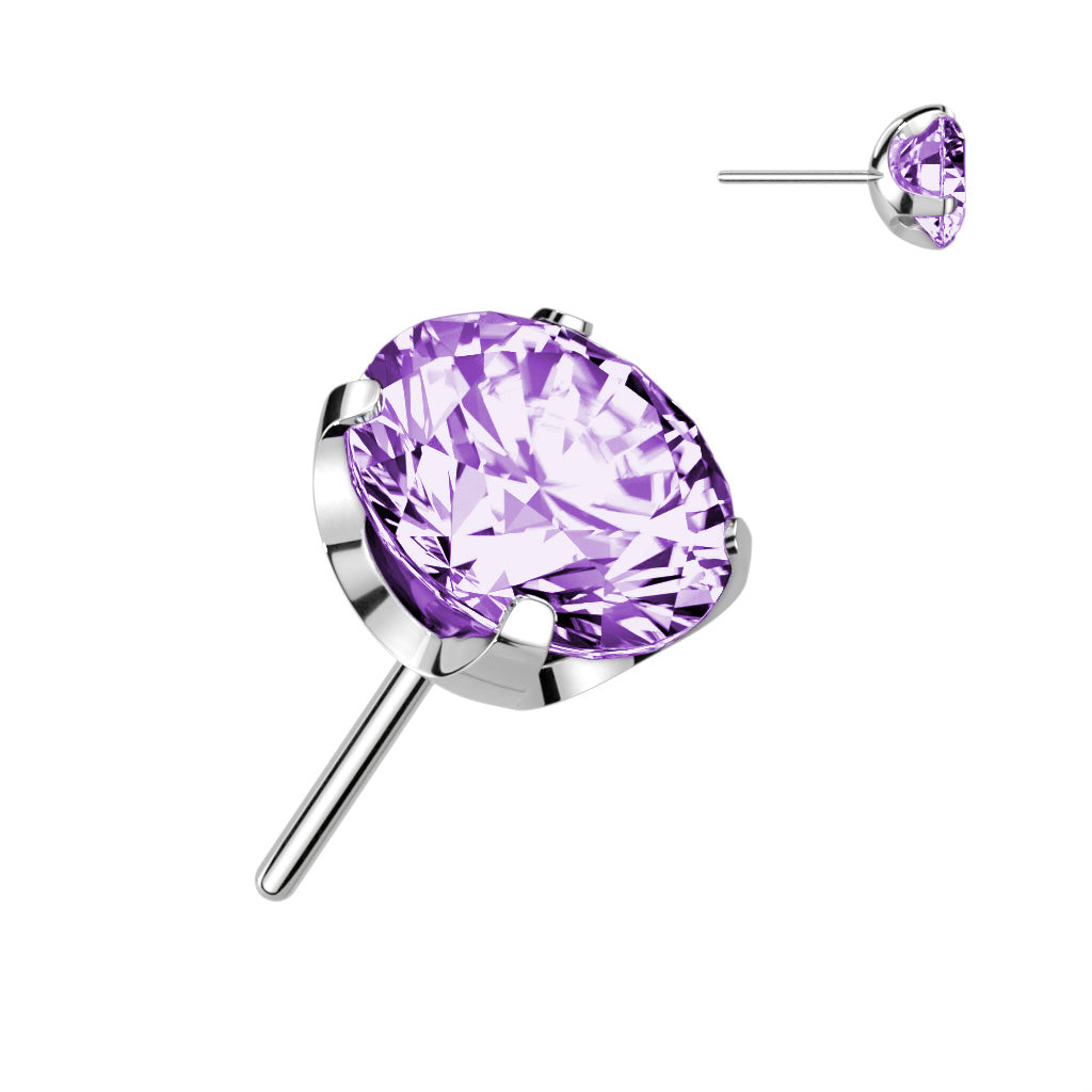 Premium G23 Titanium Flat Claw-set Luxe Threadless Top