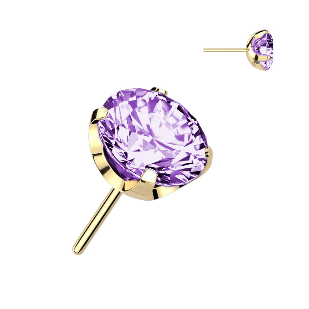 Premium G23 Titanium Flat Claw-set Luxe Threadless Top