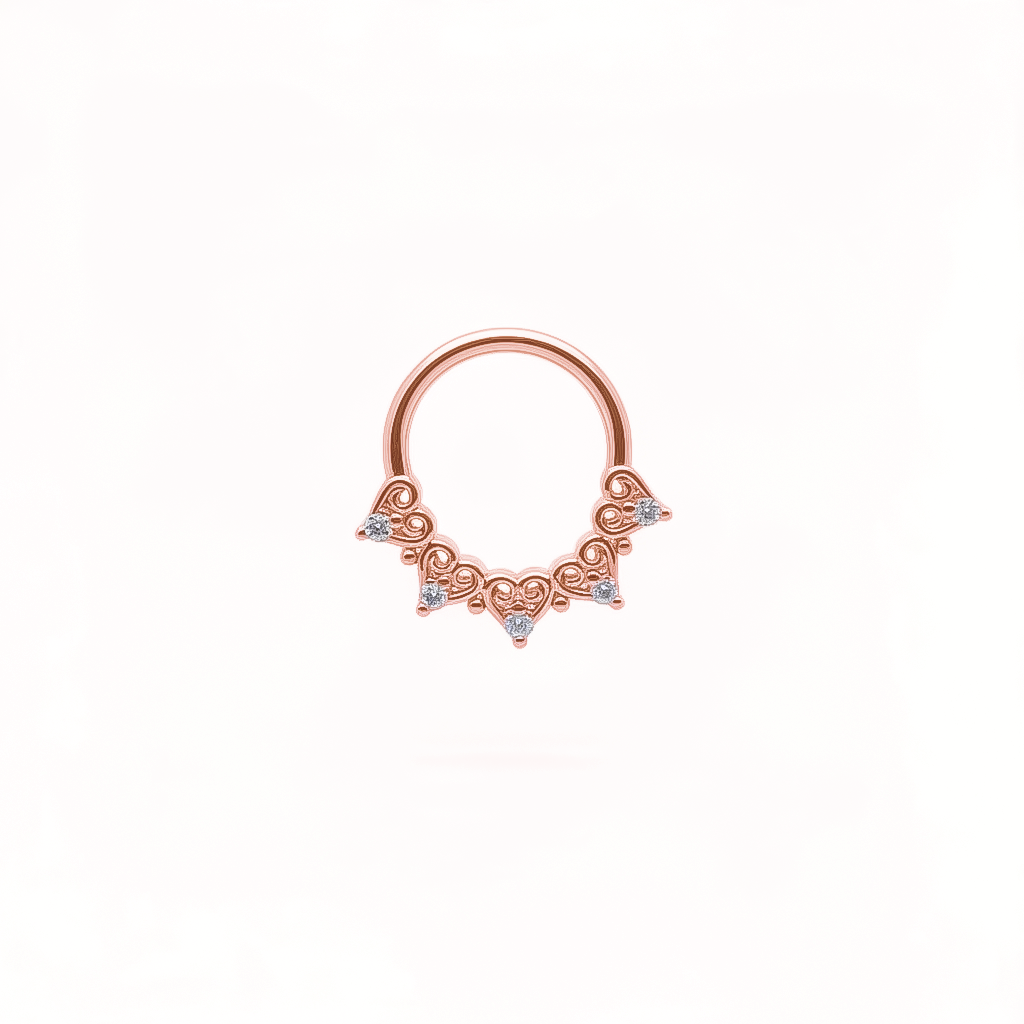 5 Hearts + Claw-Set Crystal Bendable Ring 16g