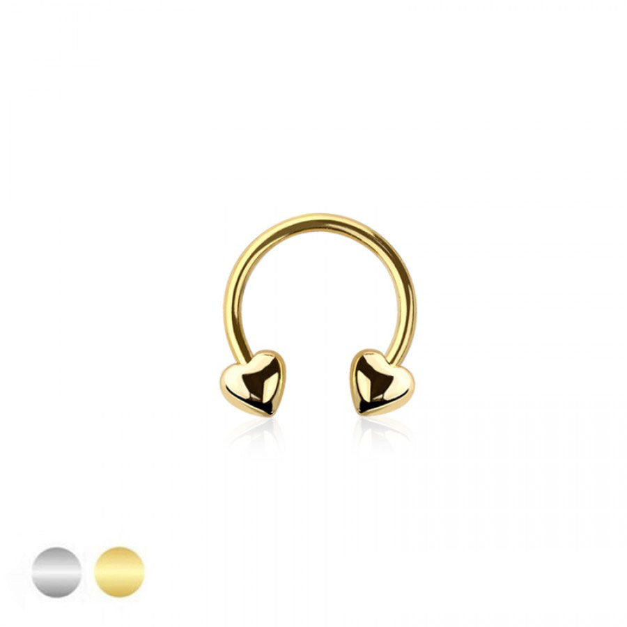 Minimalist Heart Circular Barbell 16g