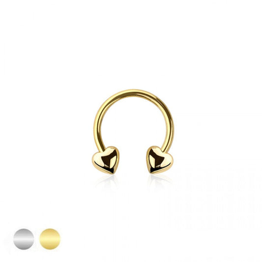 Minimalist Heart Circular Barbell 16g