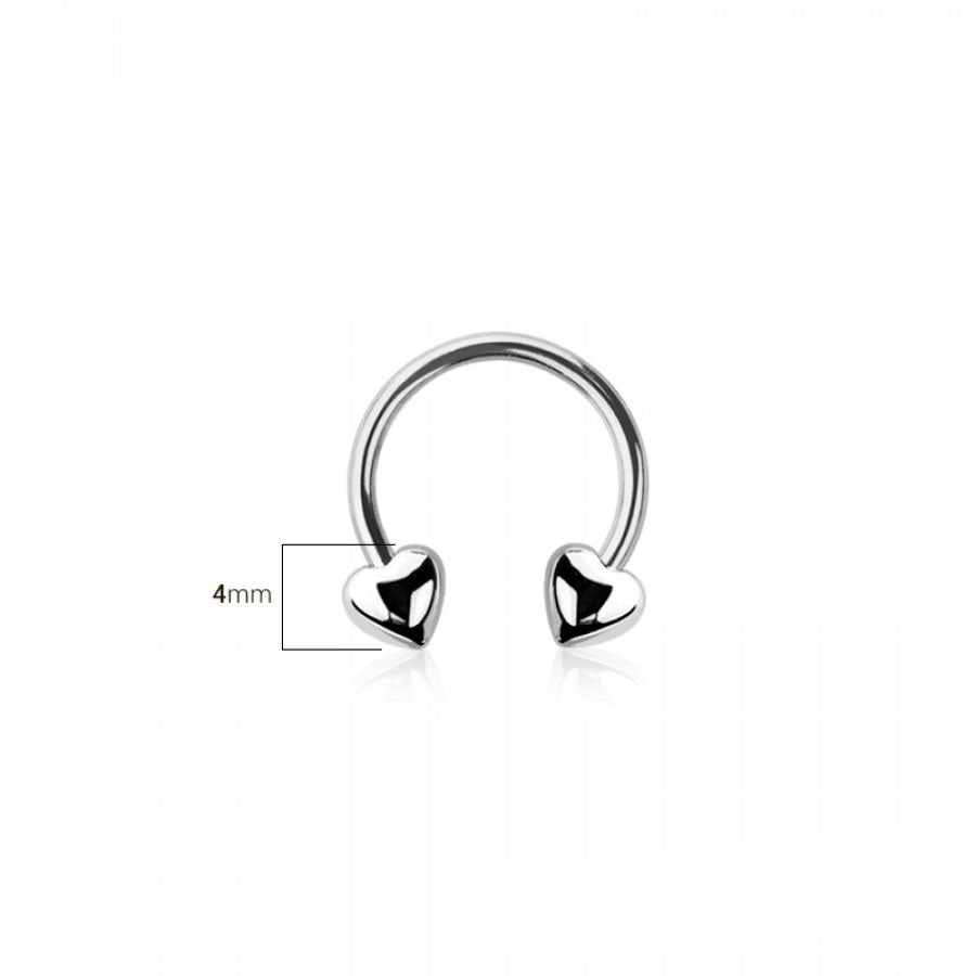 Minimalist Heart Circular Barbell 16g