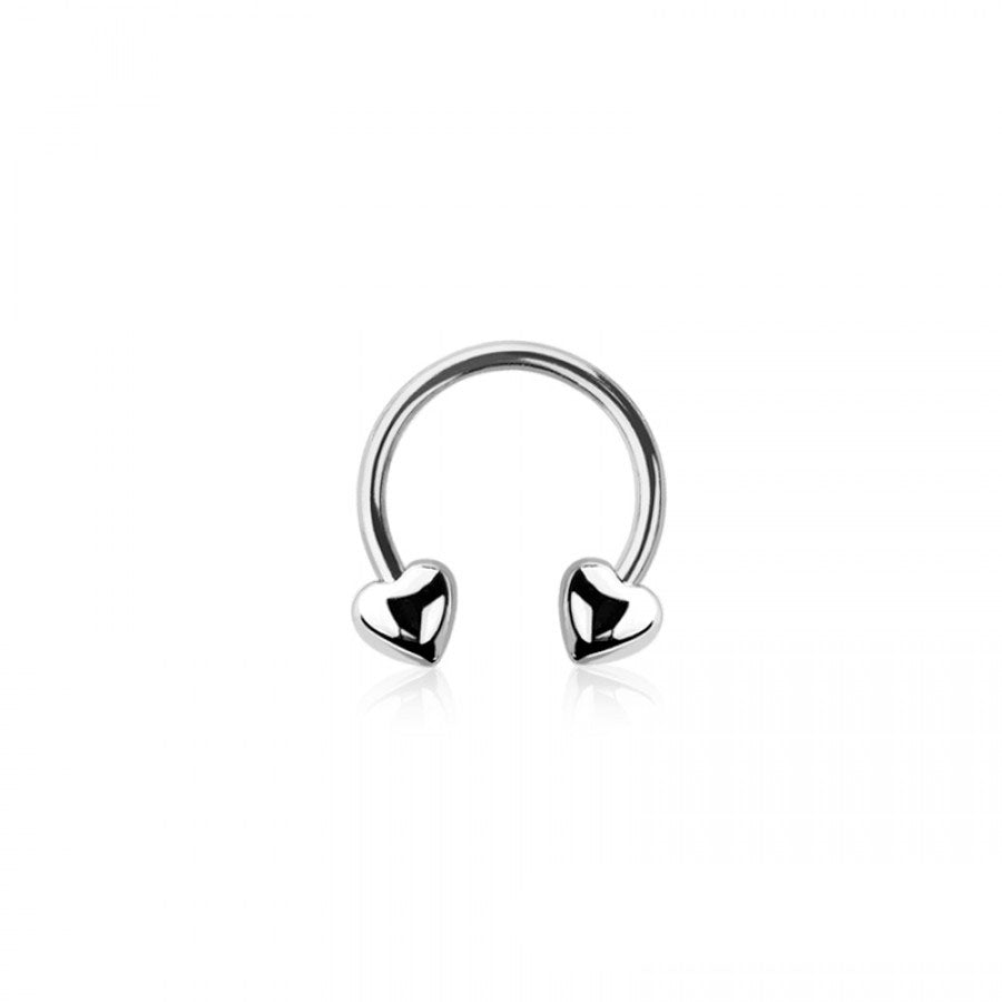 Minimalist Heart Circular Barbell 16g