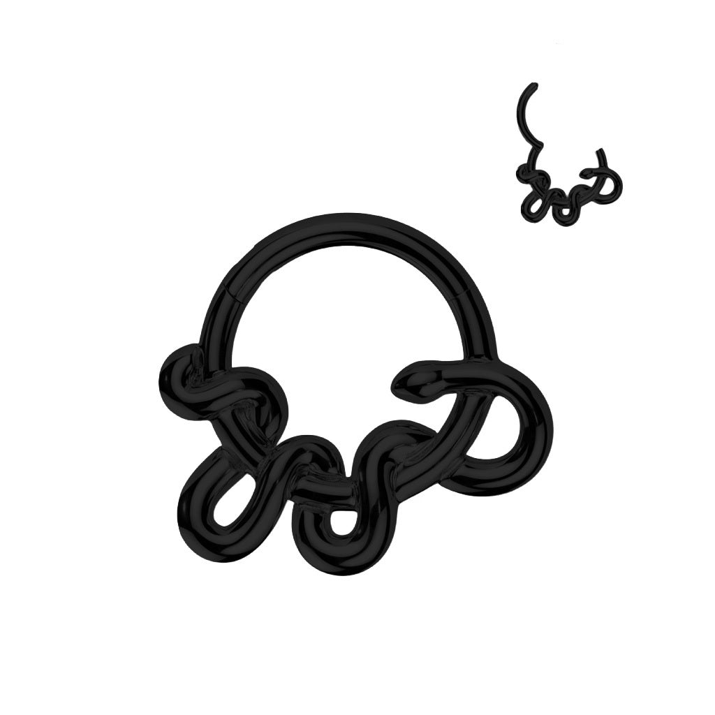 Premium Coiled Snake Hinged Segment Ring 16g