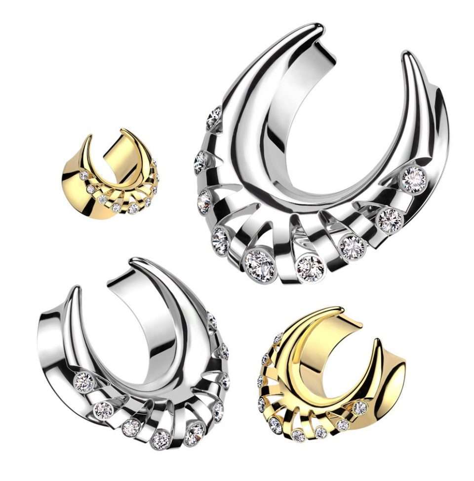 Surgical Steel Edgy Saddle Ear Tunnel