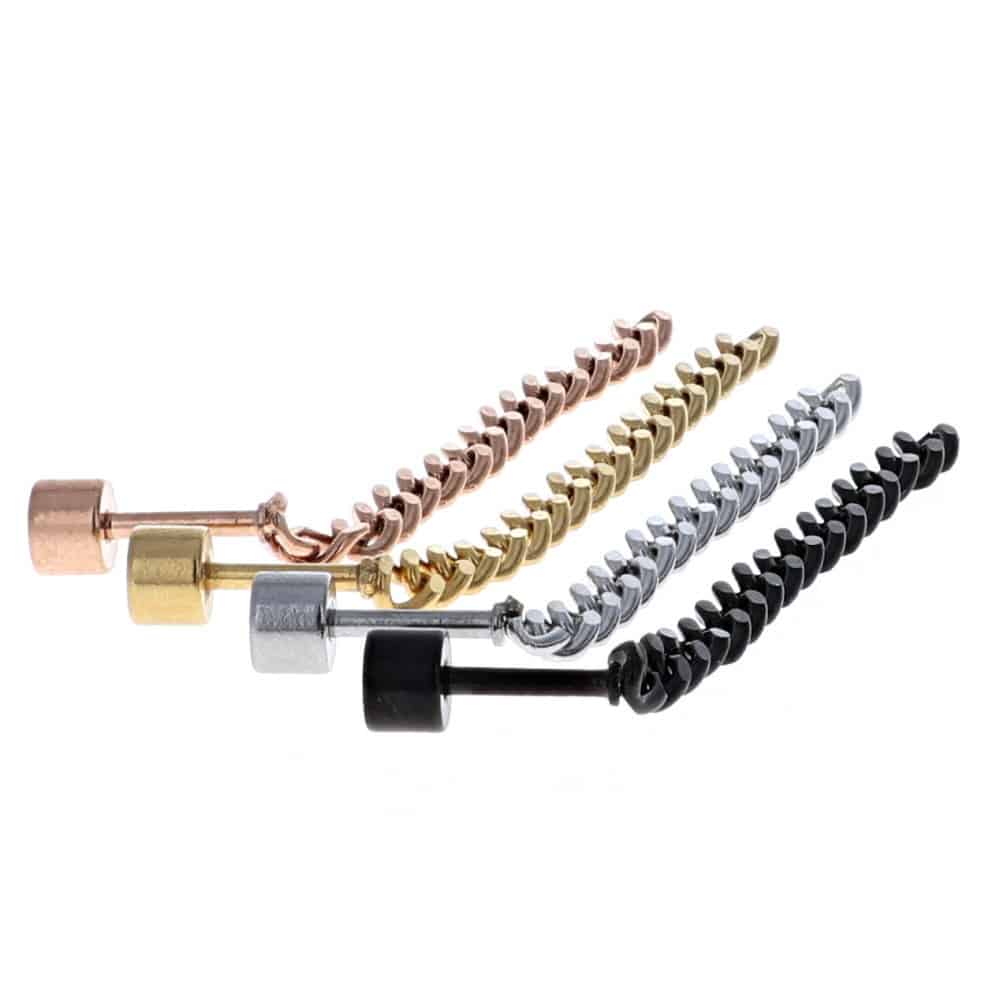 surgical-steel-cartilage-cuff-dangle-titanium-ion-plated-chain-rose-gold-blackline-stud