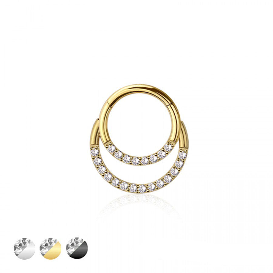 Premium Crystal Stack Segment Ring 16g
