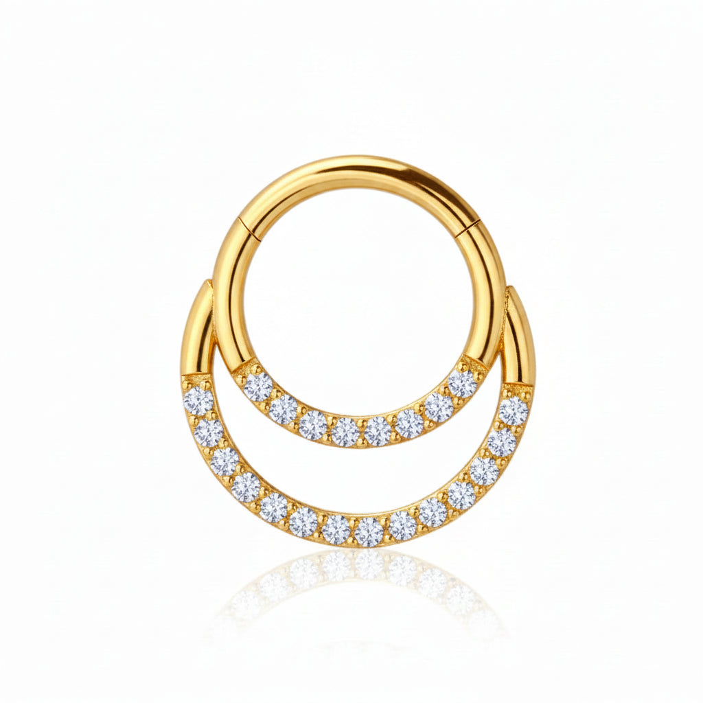 Premium Crystal Stack Segment Ring 16g