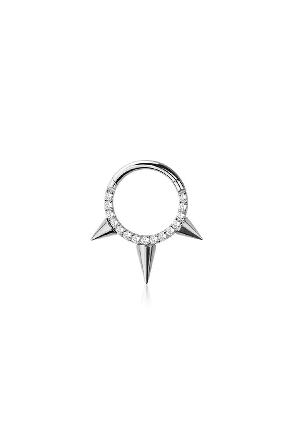 PREMIUM Spiked Channel-Set Crystal Segment Ring 16g