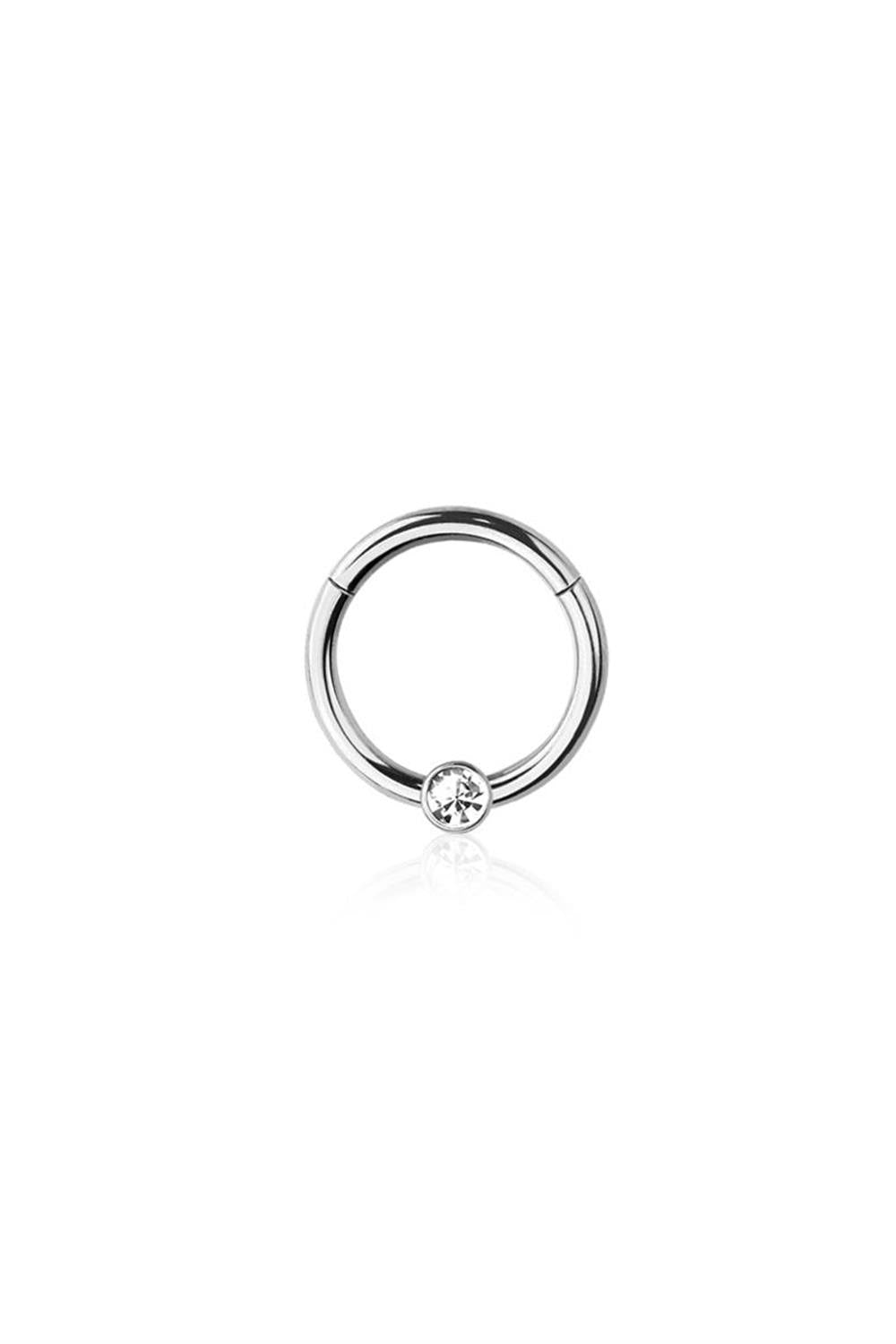 PREMIUM Bezel-Set Crystal Segment Ring 16g
